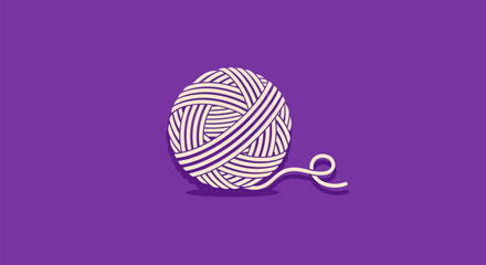 A simple white ball of yarn illustration for crafting.