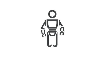 Stylized Robotic Figure: Minimalist Geometric Design.