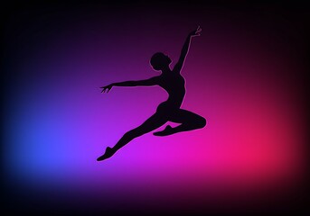 Elegant Ballerina Silhouette in Dynamic Leap A Graceful Dance Pose