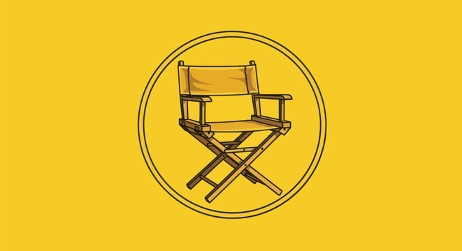 Hand drawn sketch of a classic movie director chair.