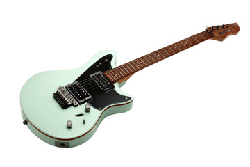 Fototapeta premium Mint Hardtail Electric Guitar on Transparent Background