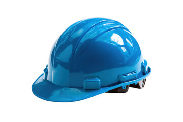 Blue Safety Hard Hat on Transparent Background