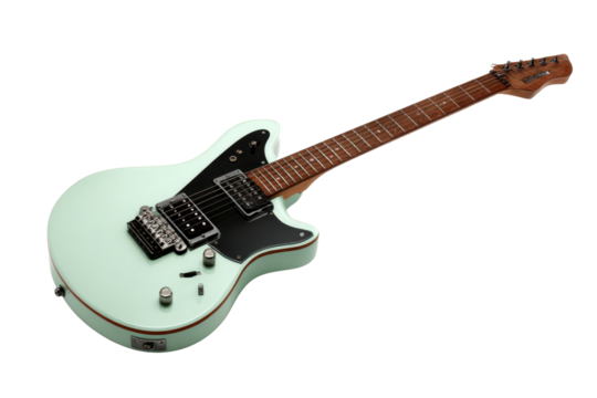 Mint Hardtail Electric Guitar on Transparent Background