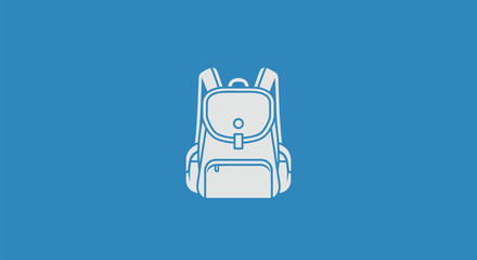 Minimalist Backpack Icon for Travel and Education.