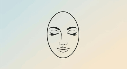 Minimalist Serene Face Line Art: Peace and Tranquility.