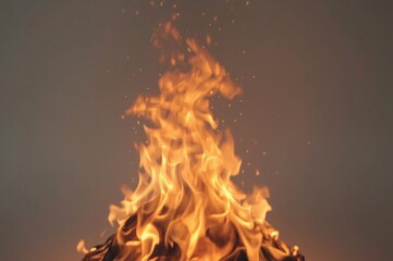 Fototapeta premium Fiery blaze, studio backdrop, sparks fly, burning intensely