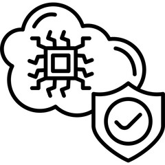 Secured Cloud Icon