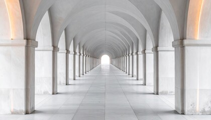 Obraz premium Serene Minimalist Archway Hallway with Rim Lighting