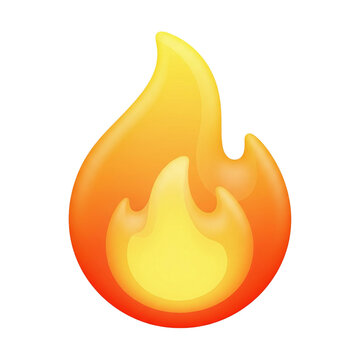 Glossy fire flame emoji 3d icon