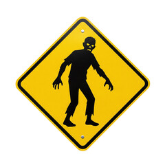 Zombie crossing funny warning road sign
