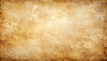 Naklejka premium A blank sheet of old, weathered parchment with a stained and grungy texture, presenting a vintage and rustic antique background