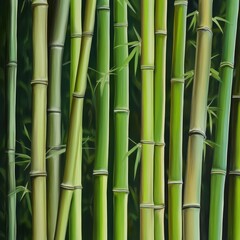 Obraz premium Close-up of vibrant bamboo stalks
