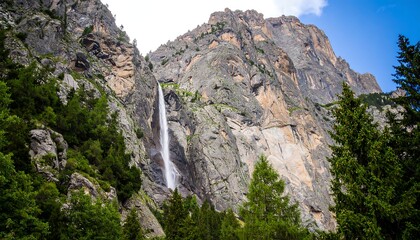 Mountain waterfall scene