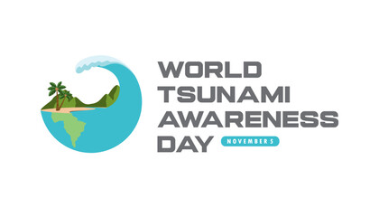 world tsunami awareness day vector concept design