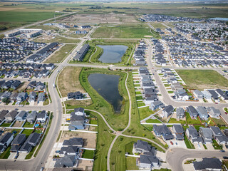 Aerial View of South Kensington Neighborhood in Saskatoon, Saskatchewan
