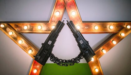 Neon Star Tunnel with Chain and Lights