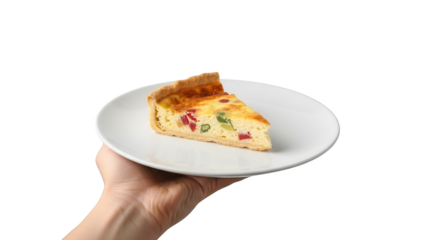 Delicious quiche lorraine recipe easy homemade quiche breakfast brunch lunch savory pie food photography on transparent background