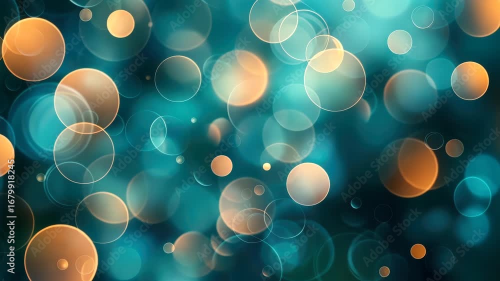 Poster mystical bokeh of lights: a mesmerizing display of luminous orbs in hues of gold and teal creates a 