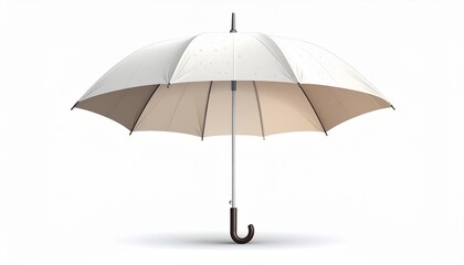 Elegant Beige Umbrella A Vector Illustration of Protection and Style on White Background