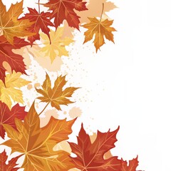 Autumn maple leaves in fall season isolated on white background