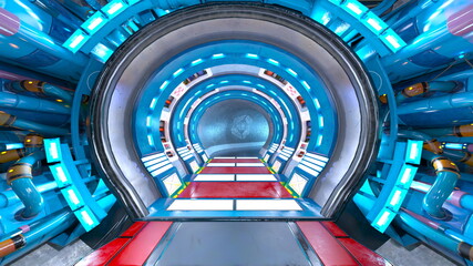 Obraz premium 宇宙船通路 3DCGレンダリング