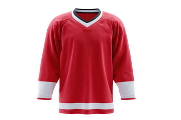 Red Ice Hockey Jersey Mockup on Transparent Background