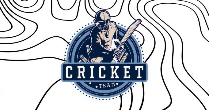 Starting with fading cricket team emblem, lines shifting and swirling around logo drawing focus
