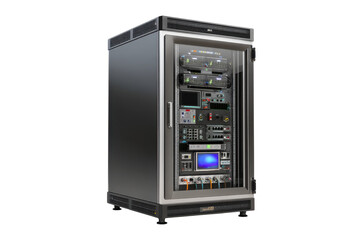 Fototapeta premium Industrial Rack Server Cabinet with Industrial PC