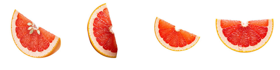 Grapefruit slices in a raw fruit arrangement. Citrus sections, fresh, juicy, healthy, food, vitamin C.