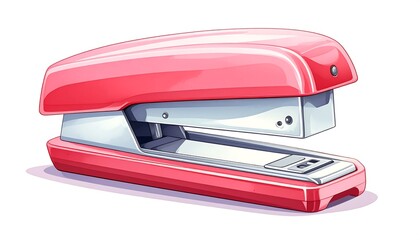 Illustration of a red stapler