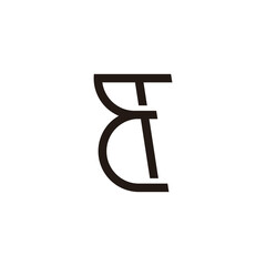 letter et simple linked geometric lines logo vector