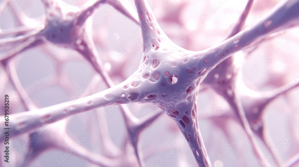 Aufkleber exploration of intricate neuron structures in a vibrant abstract background during a scientific stud