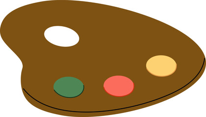Artist Palette with Paint Blobs