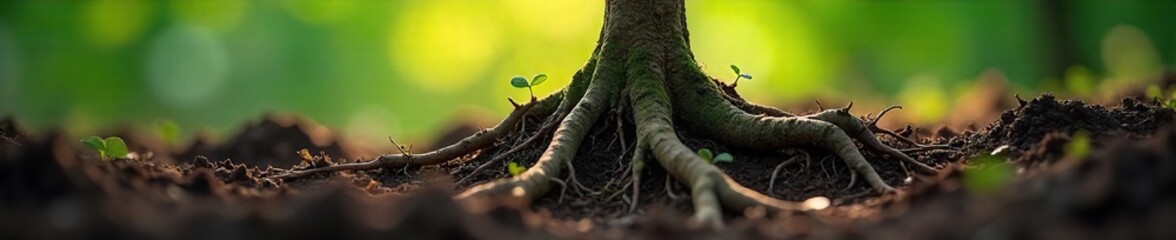 Close-up of intertwined roots growing from a single source, symbolizing the interconnectedness and growth of love over time, reflecting the process of evolution ,  pattern,  closeup,  heritage