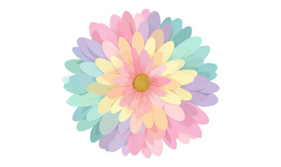 Fototapeta premium Vibrant pastel flower graphic
