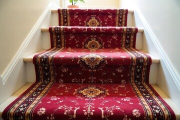 Luxurious, plush stair carpet runner in a classic design, adding elegance and comfort to any home Perfect for hallways and staircases , wool, staircase, elegant