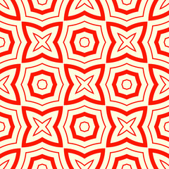 Oval, lozenge, star shapes pattern. Ethnic seamless ornament. Embroidery background. Simple wallpaper. Linear motif. Geometrical backdrop. Digital paper. Web designing. Textile print. Vector abstract.