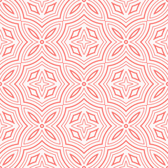 Oval, lozenge, star shapes pattern. Ethnic seamless ornament. Embroidery background. Simple wallpaper. Linear motif. Geometrical backdrop. Digital paper. Web designing. Textile print. Vector abstract.