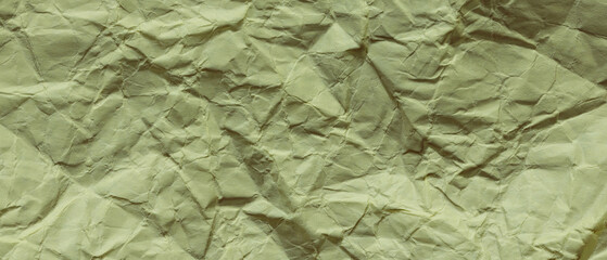 Minimal Grunge Texture of Crumpled Green Wrapping Paper