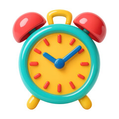 PNG Colorful retro alarm clock illustration.
