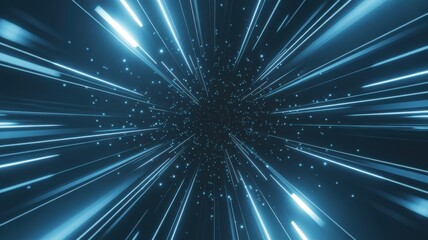 Abstract Background with Light Streaks and Dots Conveying Speed, Motion, and Futuristic Technology
