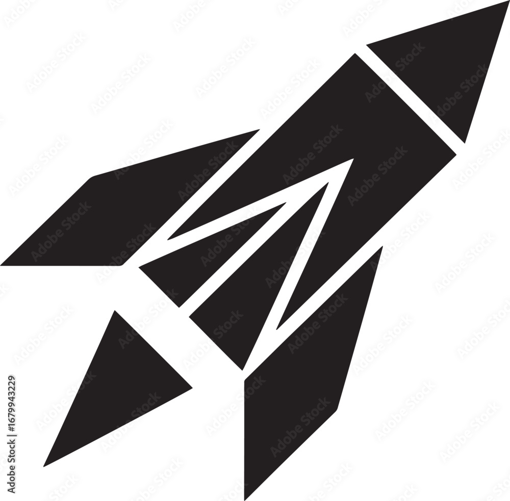 Poster abstract rocket launch icon vector illustration design with geometric shapes and modern style