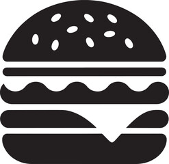 Delicious Burger Icon Vector Illustration Isolated on Transparent Background Design Element