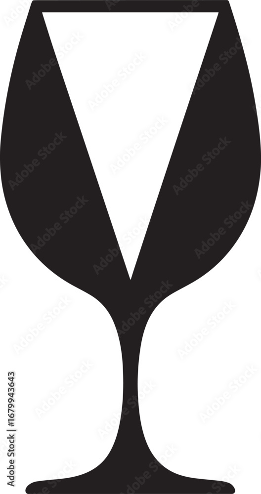 Poster elegant goblet silhouette on checkered backdrop symbolizing sophistication and refinement