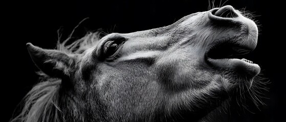 stallion showing expanded mouth opening
