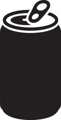 Soda Can Silhouette Icon Refreshment Beverage Container Drink Aluminum Pop Symbol Design