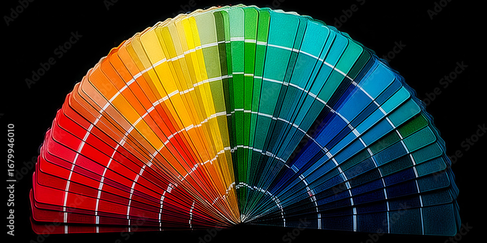Poster a color wheel with a rainbow of colors. the colors are arranged in a circular pattern. the colors ar