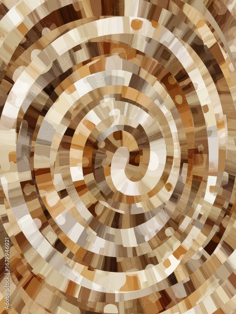 Poster swirling patterns of brown and cream creating a dynamic visual effect