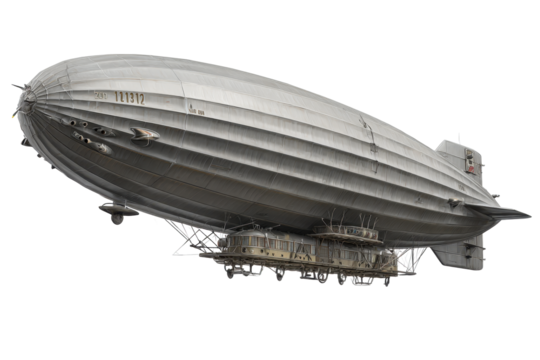 M-Class Zeppelin Airship on Transparent Background