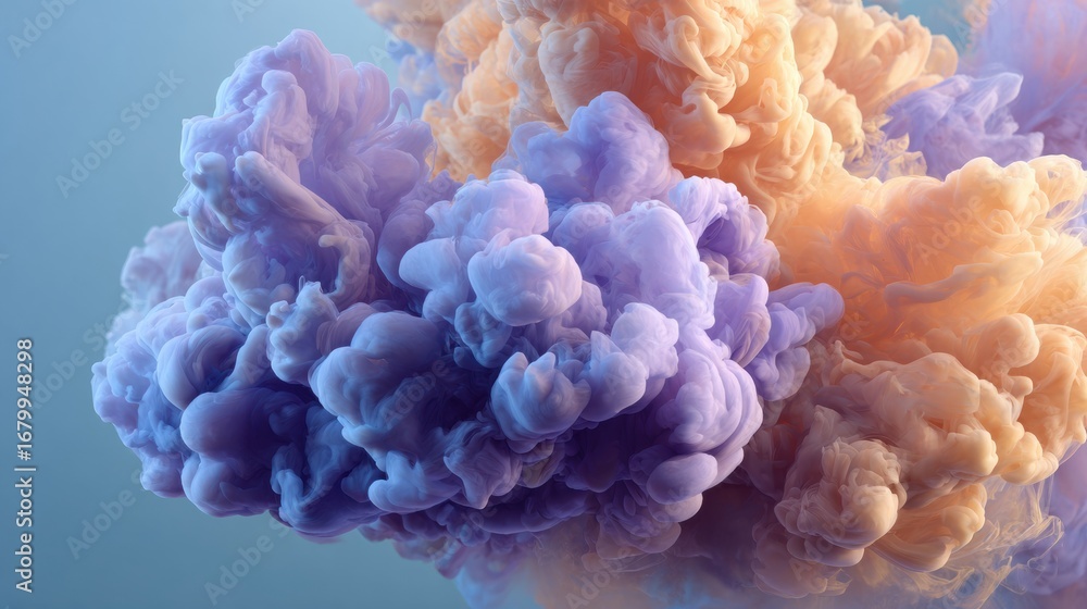 Poster vibrant swirling clouds of purple and orange hues create a mesmerizing abstract visual effect in a t